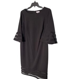 Calvin Klein Elegant Women’s Black Bell Sleeve Dress Size 16W.